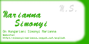 marianna simonyi business card